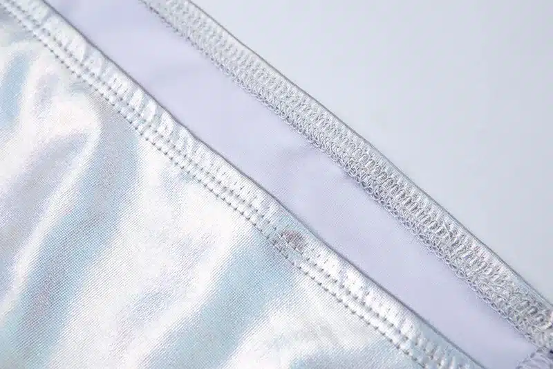 ANJAMANOR Glitter Holographic Sexy Two Piece Set Summer 2019 Woman Club Outfits Crop Top and Skirt Bodycon Short Dress D71-I02 24