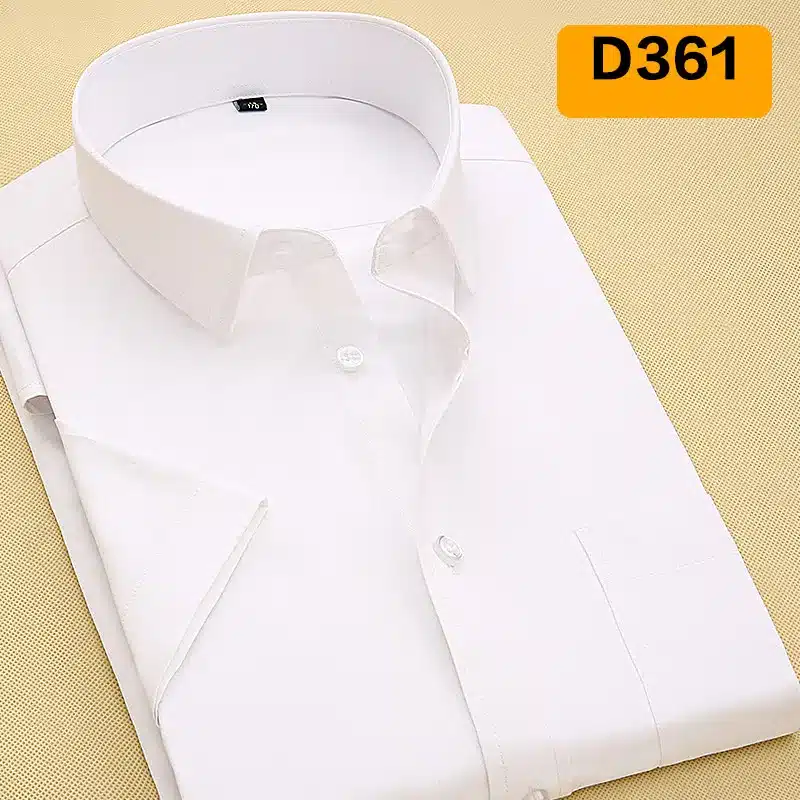 DAVYDAISY 2019 New Summer Men Shirt Short Sleeved Fashion Solid Twill Male Shirts Formal Business White camisa masculina DS249 6