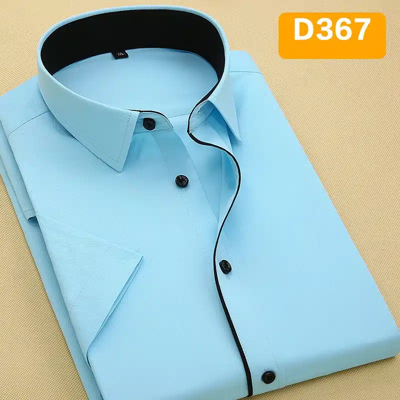 DAVYDAISY 2019 New Summer Men Shirt Short Sleeved Fashion Solid Twill Male Shirts Formal Business White camisa masculina DS249 12