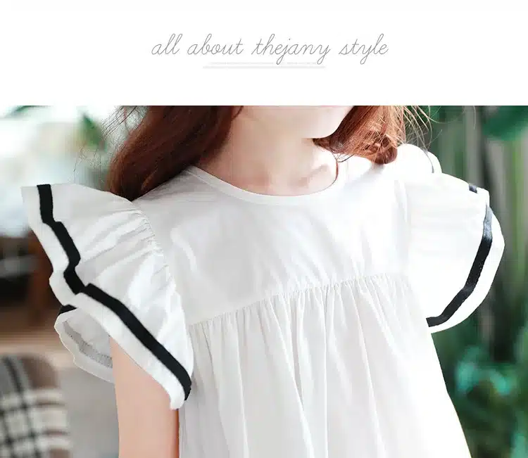Baby girls dress 2019 Summer White Beach Dress Ruffle Fly Sleeve Dresses For Kids Cute Korean Toddler Teens Children Clothing 17