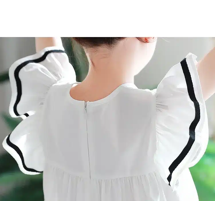 Baby girls dress 2019 Summer White Beach Dress Ruffle Fly Sleeve Dresses For Kids Cute Korean Toddler Teens Children Clothing 22