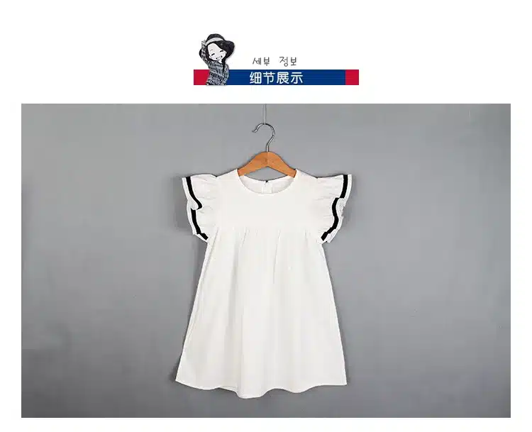 Baby girls dress 2019 Summer White Beach Dress Ruffle Fly Sleeve Dresses For Kids Cute Korean Toddler Teens Children Clothing 31