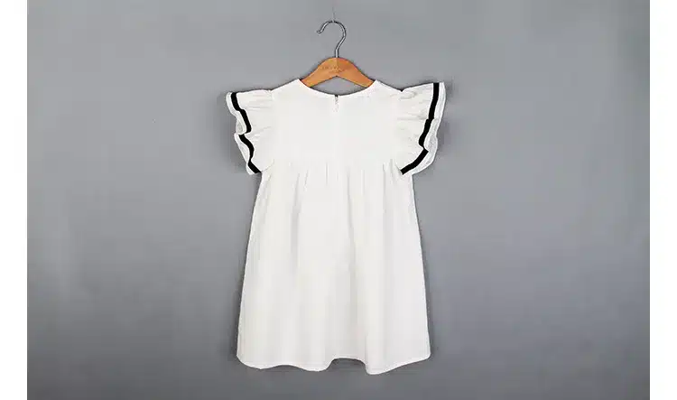 Baby girls dress 2019 Summer White Beach Dress Ruffle Fly Sleeve Dresses For Kids Cute Korean Toddler Teens Children Clothing 32