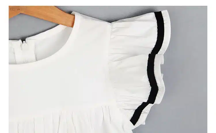 Baby girls dress 2019 Summer White Beach Dress Ruffle Fly Sleeve Dresses For Kids Cute Korean Toddler Teens Children Clothing 34