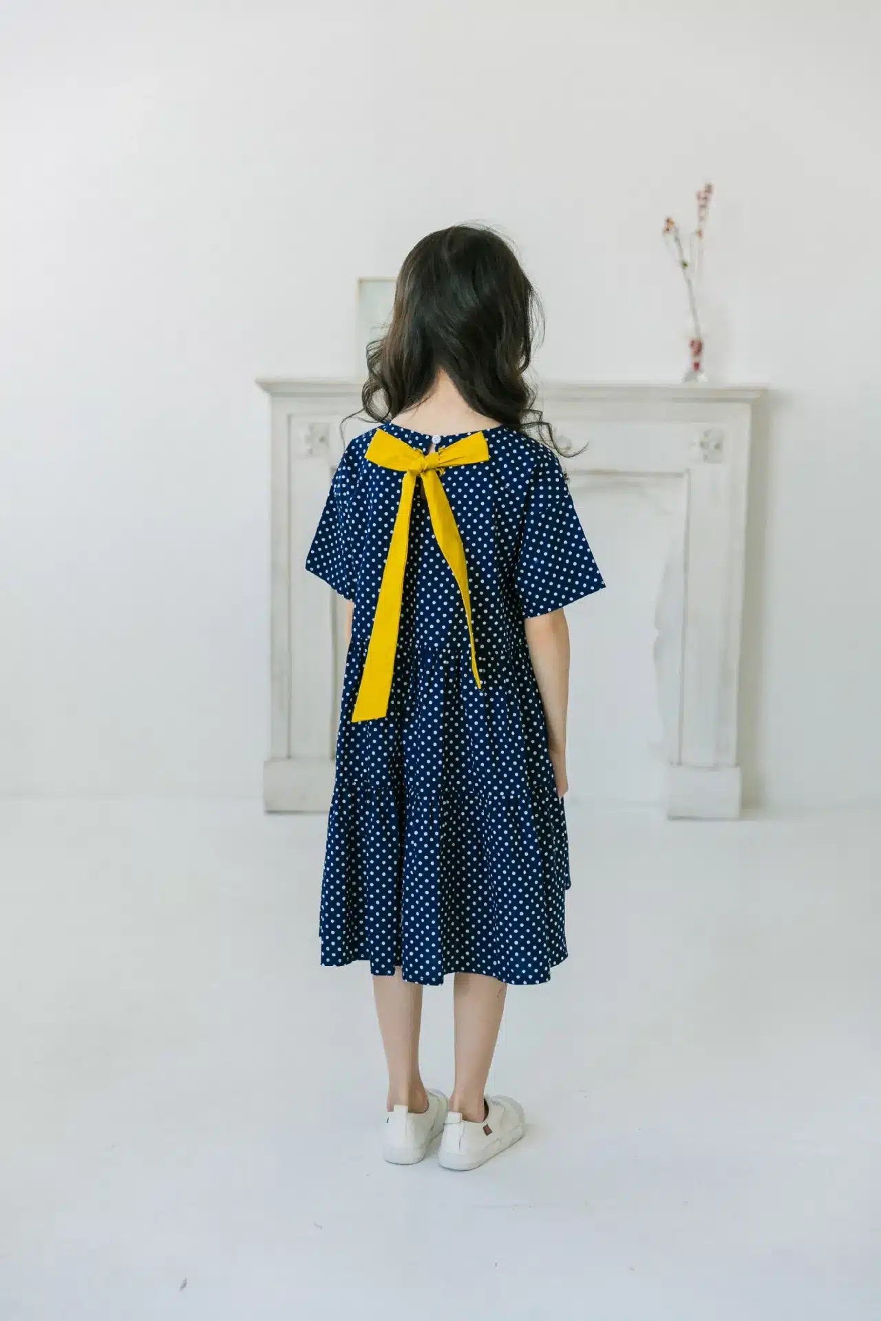 Brand 2019 New Children Dress Dot Girls Cute Dress Kids Cotton Dress Fashion Bow Mother and Daughter Dress Ruffles Summer,#5033 18