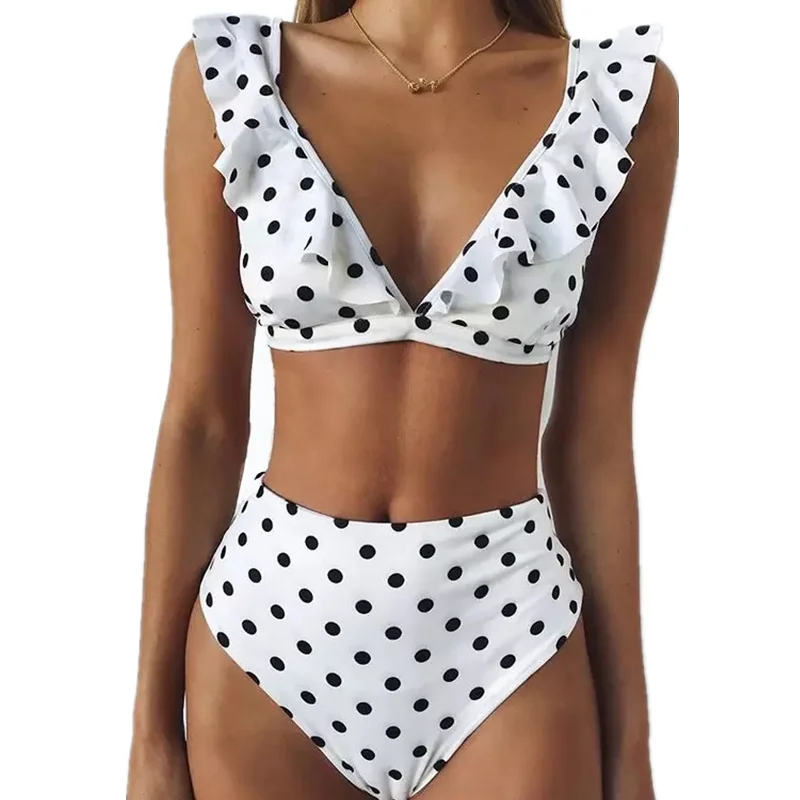NIDALEE Sexy High Waist Bikini Women Swimwear Push Up Swimsuit Bathing Suit Bikini Set Dot Lace Biquinis Beach Wear Female 13