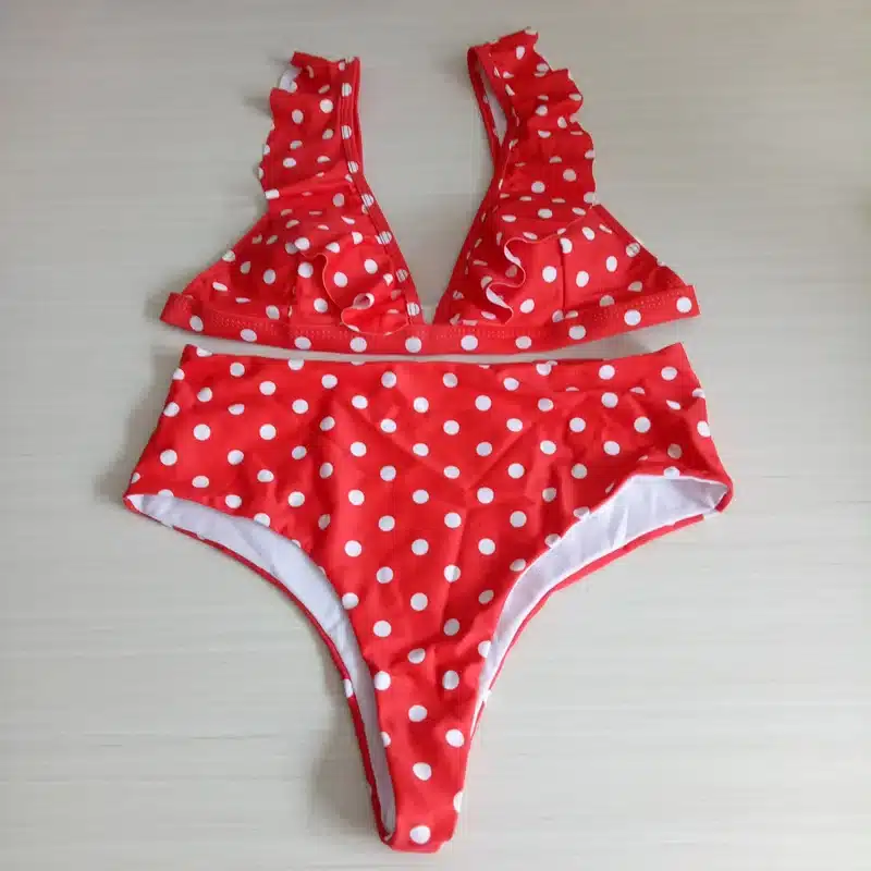 NIDALEE Sexy High Waist Bikini Women Swimwear Push Up Swimsuit Bathing Suit Bikini Set Dot Lace Biquinis Beach Wear Female 30