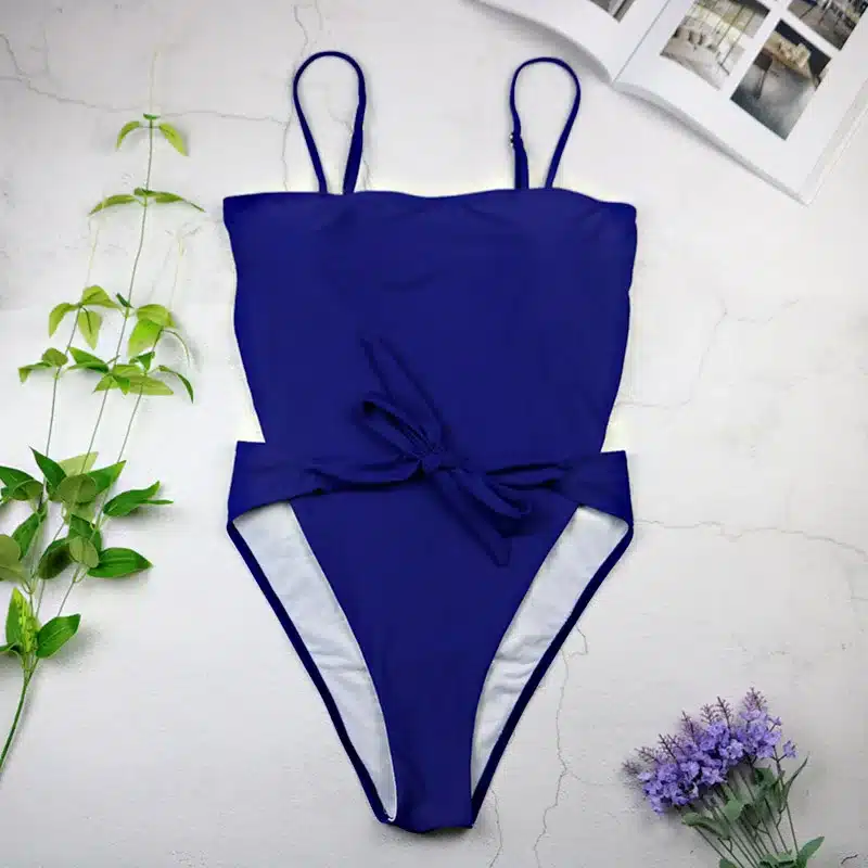 2019 Sexy Swimsuit Women Swimwear One Piece Halter One Piece Push Up Swimsuit Bandage Bathing Suit Wear Female Beachwear 3336 23