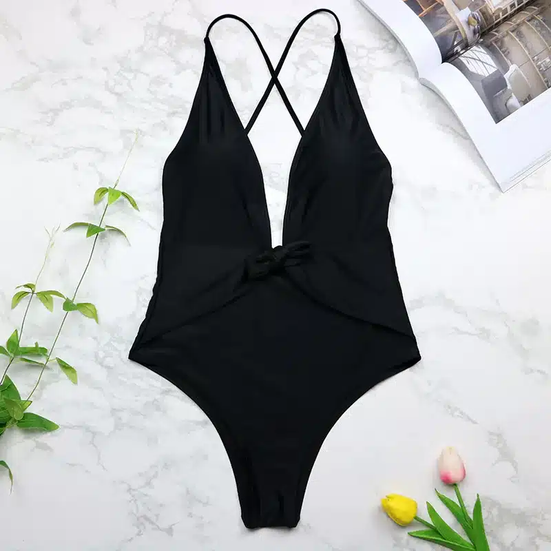 2019 Sexy Swimsuit Women Swimwear One Piece Halter One Piece Push Up Swimsuit Bandage Bathing Suit Wear Female Beachwear 3336 35
