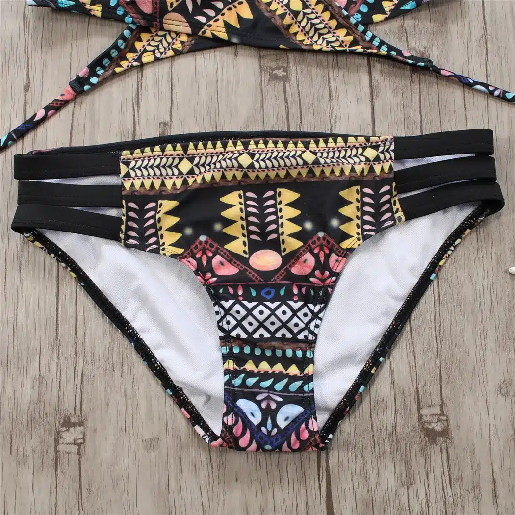 2018 Sexy Bandage Aztec Biquini String Strappy Swim Wear Bathing Suit Swimsuit Beachwear Swimwear Women Brazilian Bikini 19