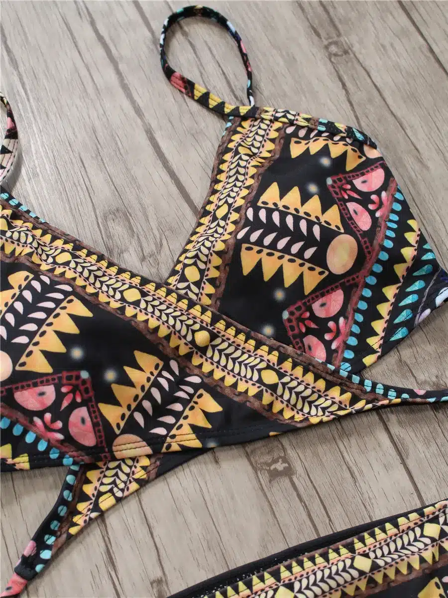 2018 Sexy Bandage Aztec Biquini String Strappy Swim Wear Bathing Suit Swimsuit Beachwear Swimwear Women Brazilian Bikini 20