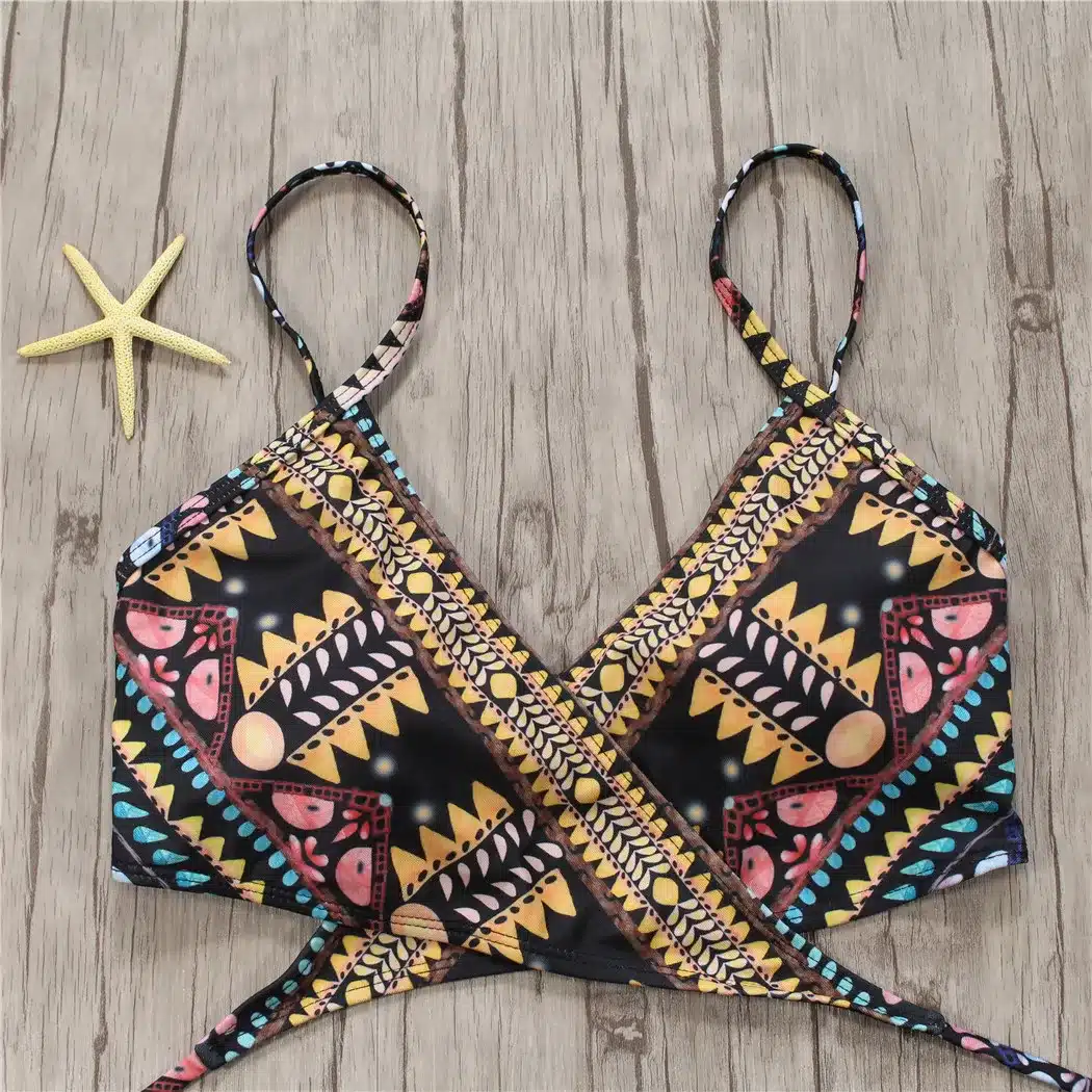 2018 Sexy Bandage Aztec Biquini String Strappy Swim Wear Bathing Suit Swimsuit Beachwear Swimwear Women Brazilian Bikini 23