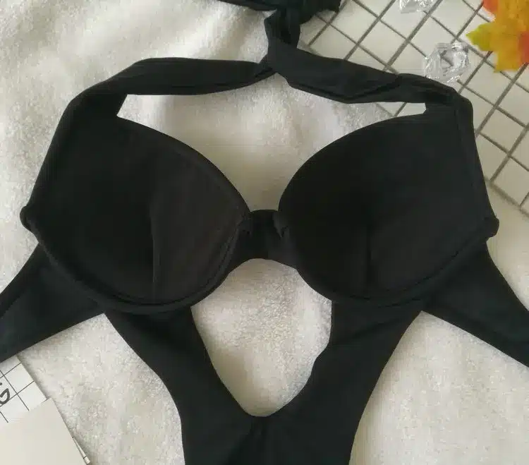 2019 Sexy Black Halter Cut Out Bandage Trikini Swim Bathing Suit Monokini Push Up Brazilian Swimwear Women One Piece Swimsuit 20