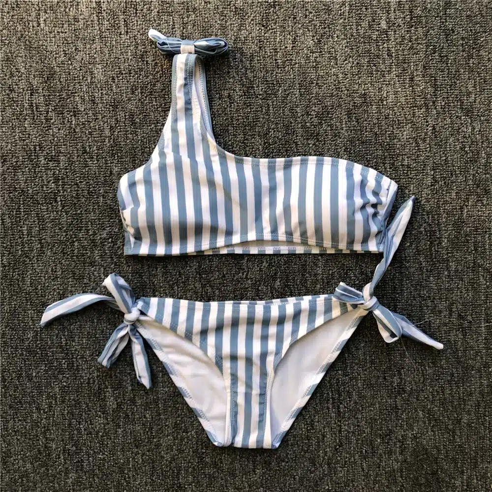P&j 2018 Sexy One Shoulder Bikini two pieces swimsuit female Swimwear Women Bikini Set Bathing Suit swim biquini 19