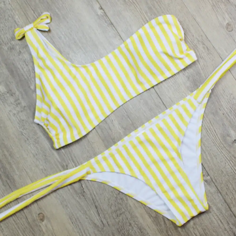 P&j 2018 Sexy One Shoulder Bikini two pieces swimsuit female Swimwear Women Bikini Set Bathing Suit swim biquini 26