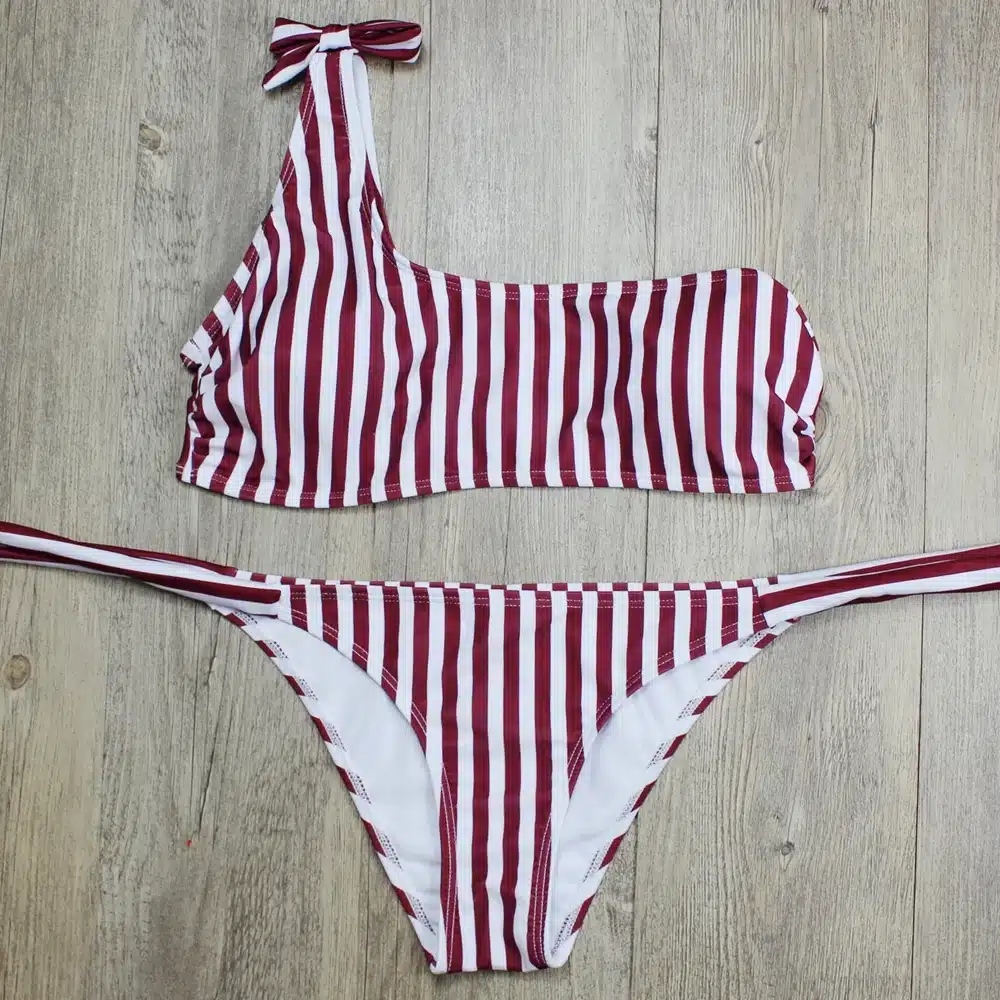 P&j 2018 Sexy One Shoulder Bikini two pieces swimsuit female Swimwear Women Bikini Set Bathing Suit swim biquini 27