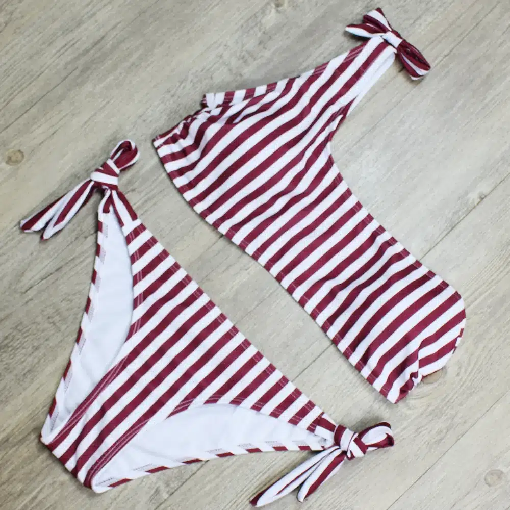 P&j 2018 Sexy One Shoulder Bikini two pieces swimsuit female Swimwear Women Bikini Set Bathing Suit swim biquini 28