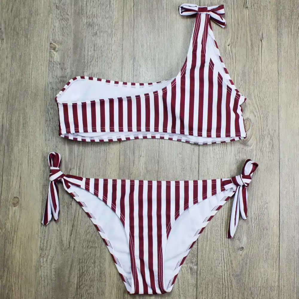 P&j 2018 Sexy One Shoulder Bikini two pieces swimsuit female Swimwear Women Bikini Set Bathing Suit swim biquini 29