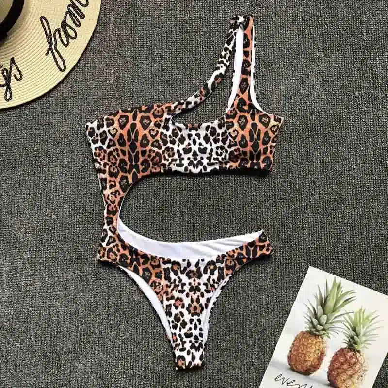 Swimwear Women 2019 New One Piece Solid Swimsuit Sexy High Cut Monokini Hollow Out Biquini One Shoulder Bathing Suit 3479 25
