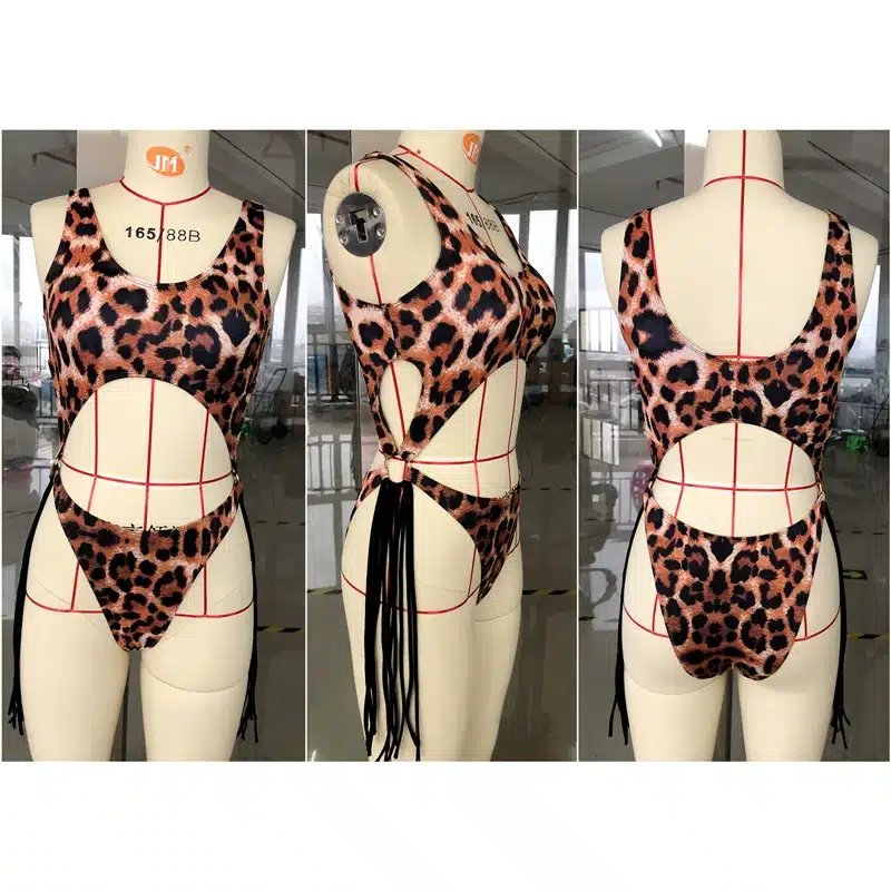 Swimsuit 2019 One Piece Swimsuit Patchwork Swimwear Women One Piece Tassel Monokini Piecework Women's Swimming Suit Bathing Suit 48