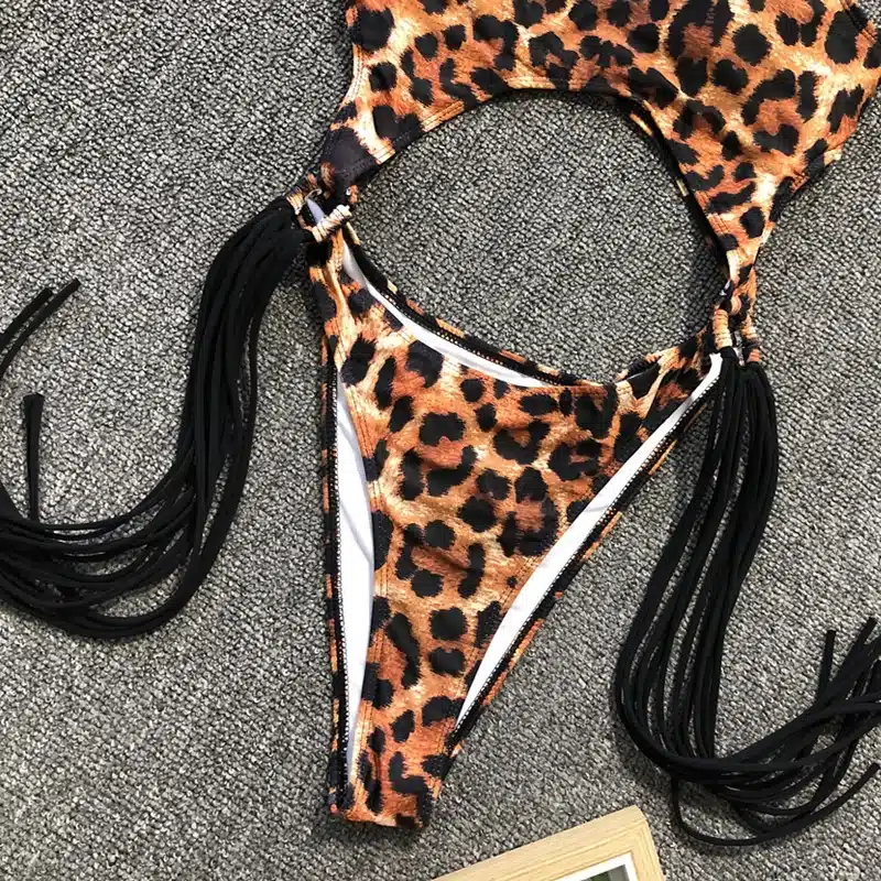 Swimsuit 2019 One Piece Swimsuit Patchwork Swimwear Women One Piece Tassel Monokini Piecework Women's Swimming Suit Bathing Suit 51