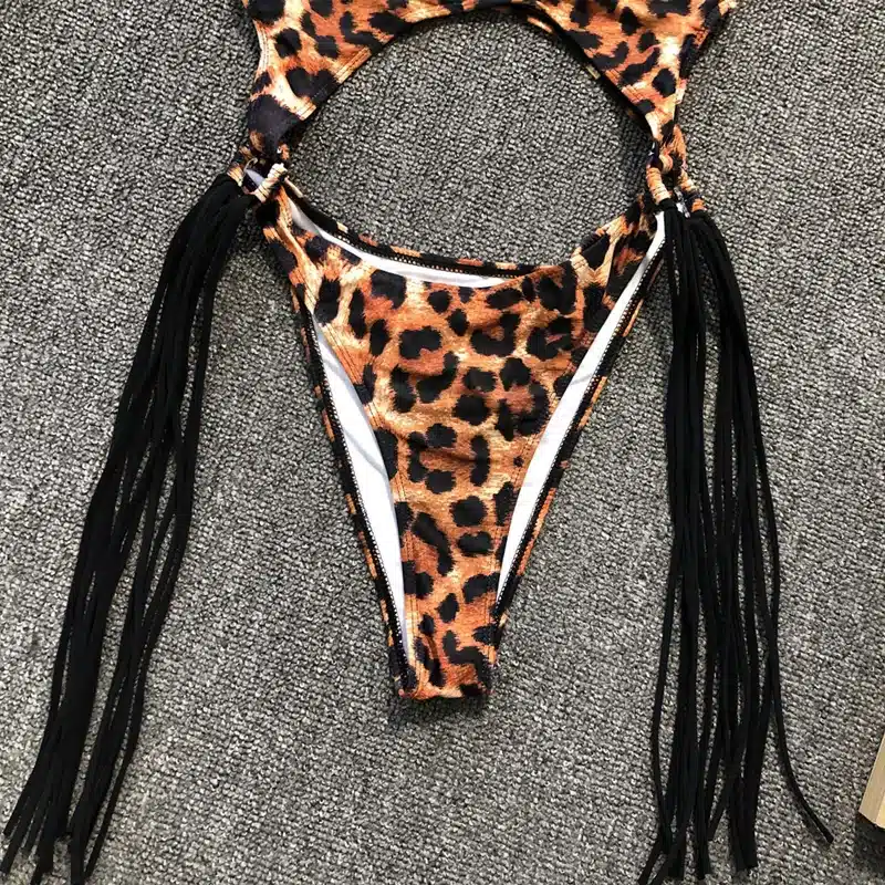 Swimsuit 2019 One Piece Swimsuit Patchwork Swimwear Women One Piece Tassel Monokini Piecework Women's Swimming Suit Bathing Suit 52