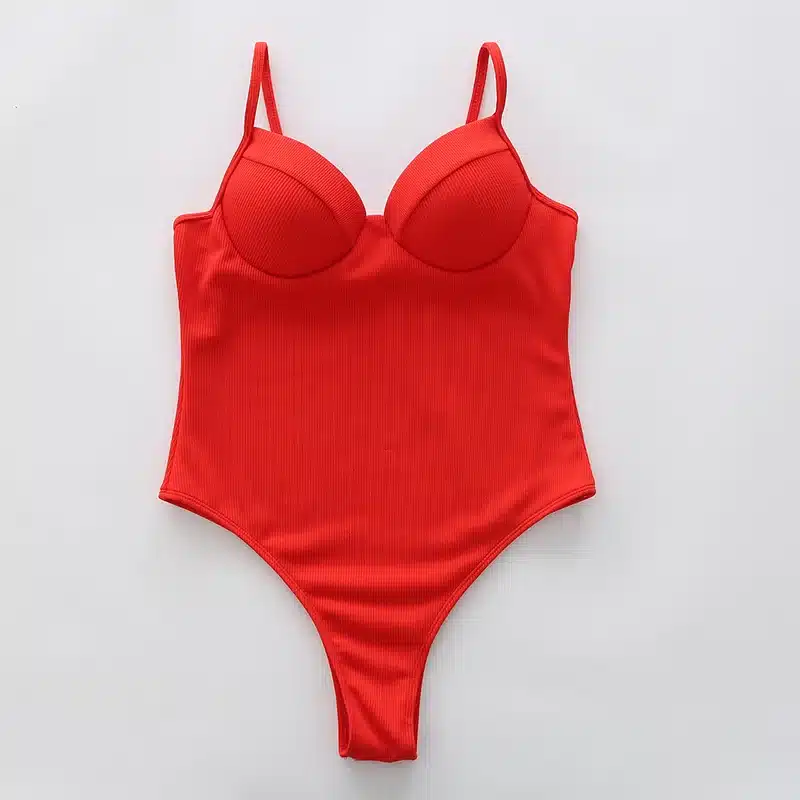 INGAGA New 2019 Sexy One Piece Swimsuit Push Up Swimwear Women High Cut Swimsuits Solid Strap Bathing Suit Beachwear 23