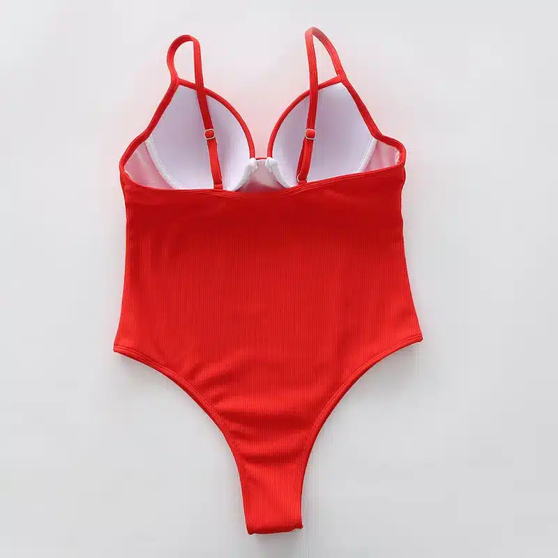 INGAGA New 2019 Sexy One Piece Swimsuit Push Up Swimwear Women High Cut Swimsuits Solid Strap Bathing Suit Beachwear 24