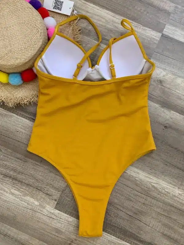 INGAGA New 2019 Sexy One Piece Swimsuit Push Up Swimwear Women High Cut Swimsuits Solid Strap Bathing Suit Beachwear 26