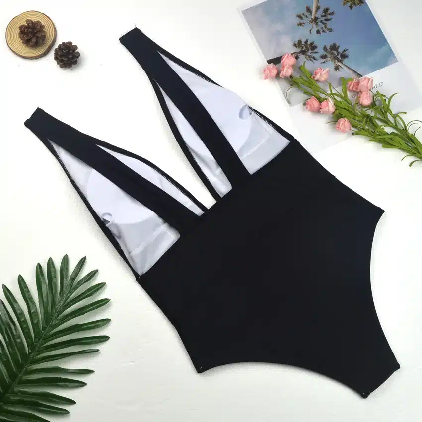 Thong 2019 Sexy One Piece Swimsuit Solid Female Black Swimwear Women Backless White Brazilian Monokini Bathing Suit XL 36