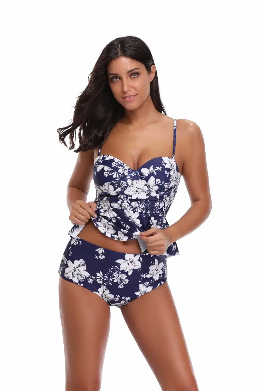 2019 Sexy Bikini Swimwear Women Push Up Swimsuit Stripe High Waisted Bathing Suit Floral Biquini Two Piece Tankini Set Plus Size 18