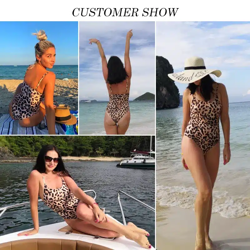 Brazilian bikinis 2019 mujer bathing suit Leopard one piece swimsuit female Push up swimwear Sexy bodysuit bathers monokini XL 14