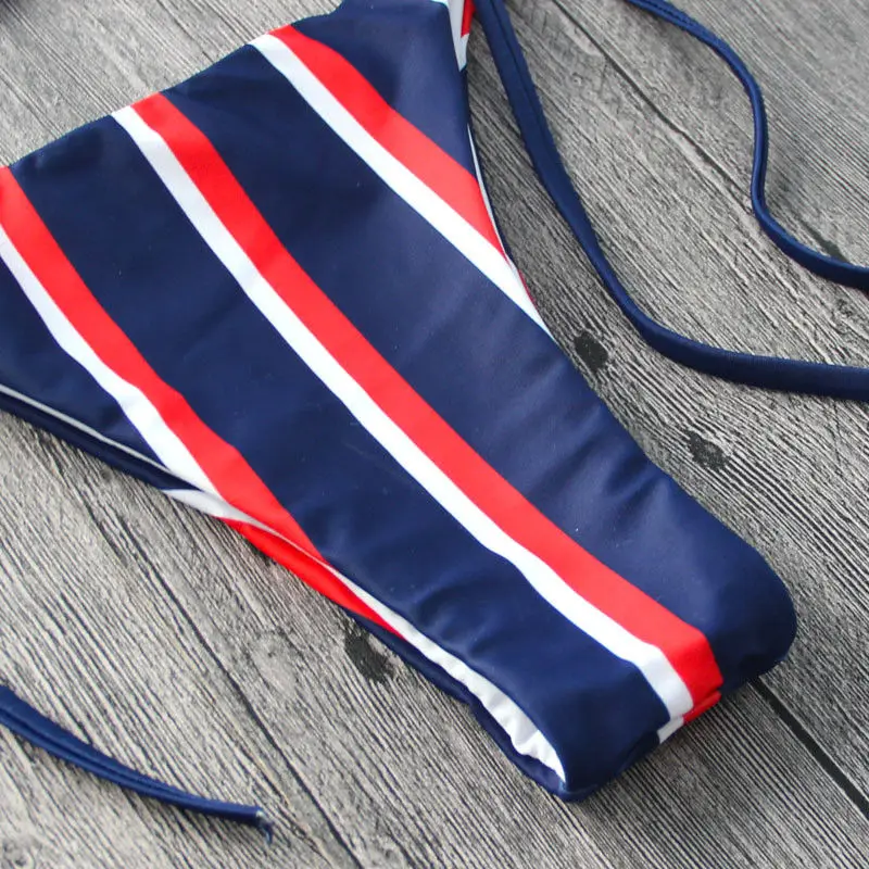 Hirigin Striped Women Swimsuits Women Bandage Push Up Paded Imbottito Reggiseno Bikini Set Hot Bathing Suit Beach Swimwear 9
