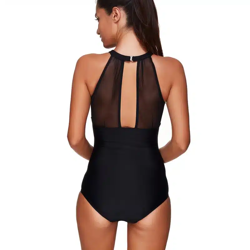 Sexy Mesh Swimsuit One Piece Swimwear Women Plus Size Bathing Suit Push Up Monokini 2019 Dot Bather Female Beach Swimming Suits 7