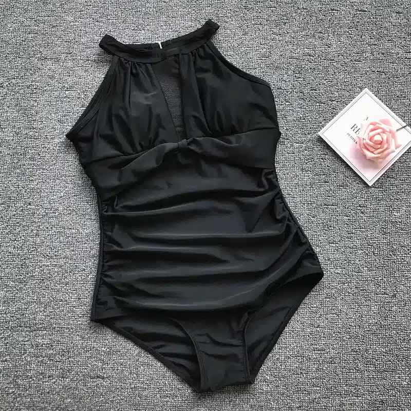 Sexy Mesh Swimsuit One Piece Swimwear Women Plus Size Bathing Suit Push Up Monokini 2019 Dot Bather Female Beach Swimming Suits 8