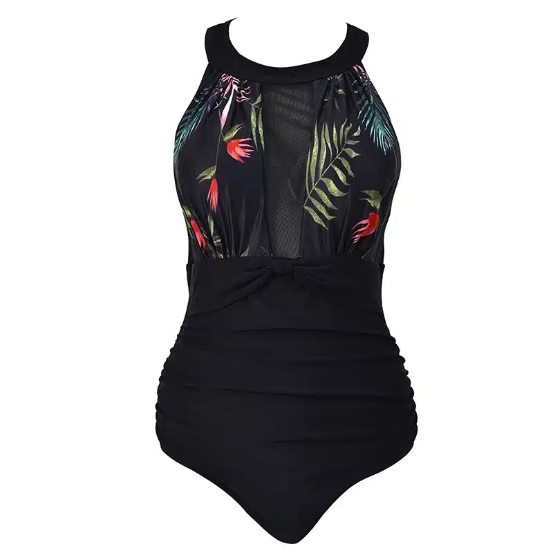 Sexy Mesh Swimsuit One Piece Swimwear Women Plus Size Bathing Suit Push Up Monokini 2019 Dot Bather Female Beach Swimming Suits 13