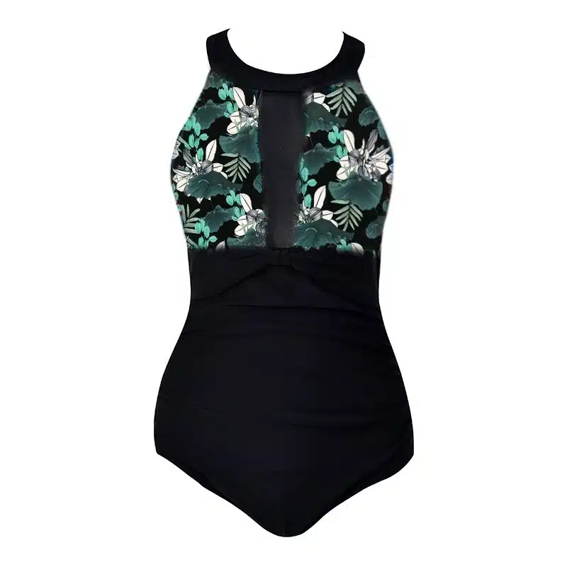 Sexy Mesh Swimsuit One Piece Swimwear Women Plus Size Bathing Suit Push Up Monokini 2019 Dot Bather Female Beach Swimming Suits 16
