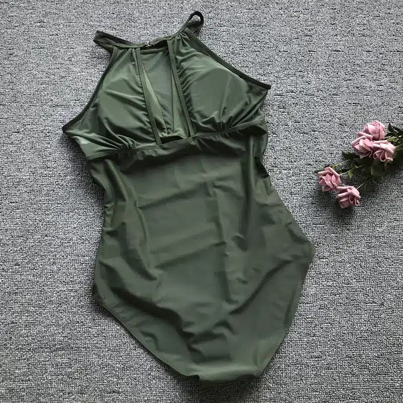 Sexy Mesh Swimsuit One Piece Swimwear Women Plus Size Bathing Suit Push Up Monokini 2019 Dot Bather Female Beach Swimming Suits 35