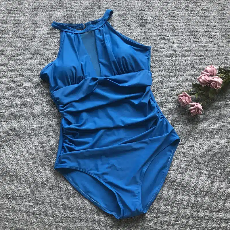 Sexy Mesh Swimsuit One Piece Swimwear Women Plus Size Bathing Suit Push Up Monokini 2019 Dot Bather Female Beach Swimming Suits 38