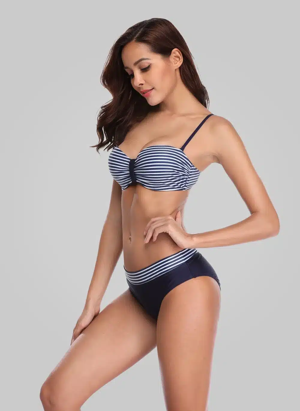 Charmleaks Women Bikini Set Retro Striped Bikini Floral Printed Swimwear Women Sexy Swimsuit 18