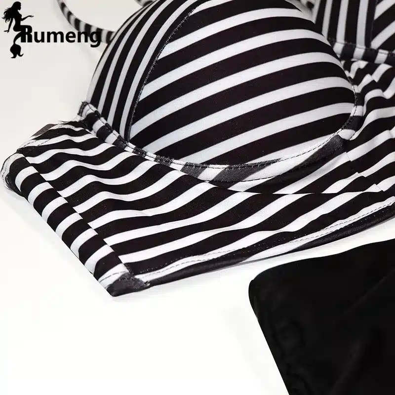 RUMENG Bikini Set Bandeau Black Bikinis Push up Swimsuit High Waist Plus Size Swimwear Women Suits Biquini 2019 New bikini 7