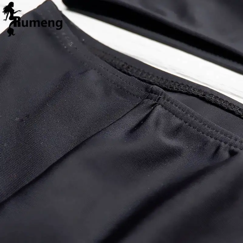 RUMENG Bikini Set Bandeau Black Bikinis Push up Swimsuit High Waist Plus Size Swimwear Women Suits Biquini 2019 New bikini 11