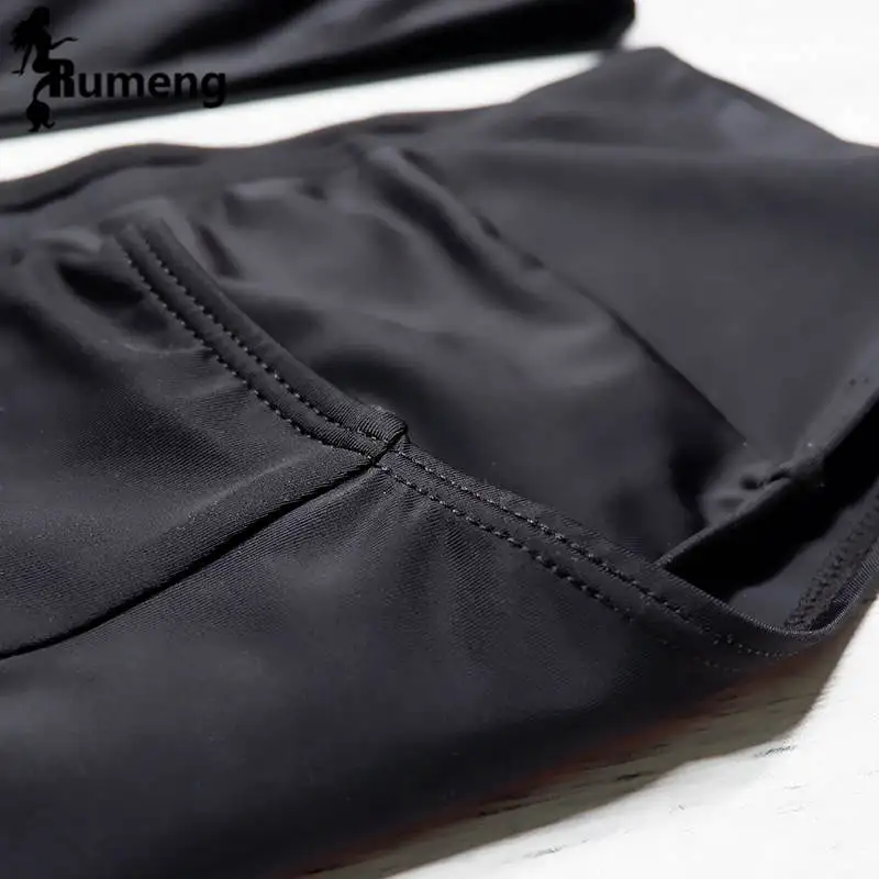 RUMENG Bikini Set Bandeau Black Bikinis Push up Swimsuit High Waist Plus Size Swimwear Women Suits Biquini 2019 New bikini 12