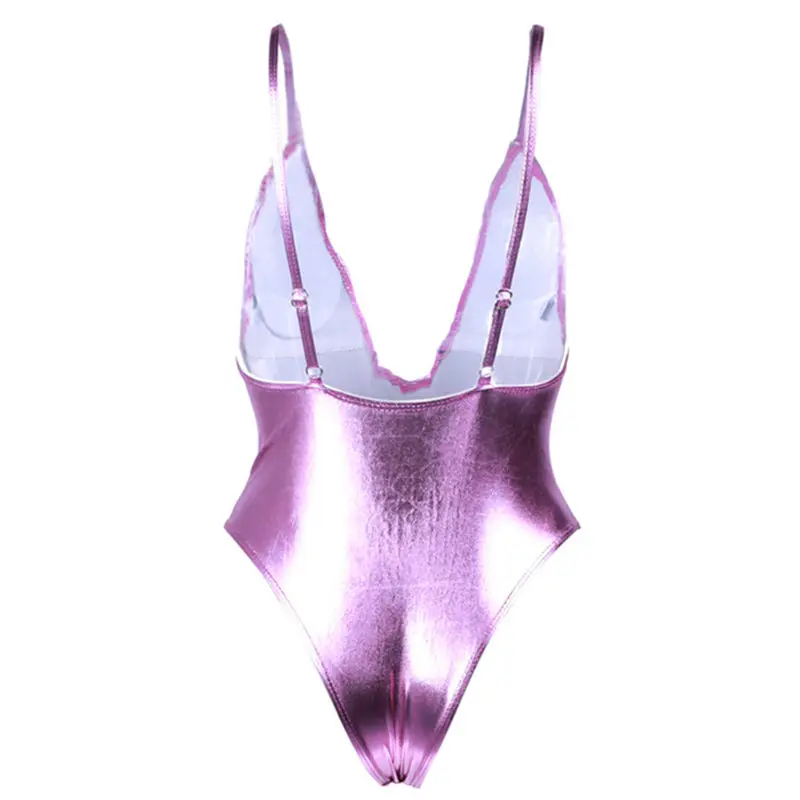 NIDALEE Deep V Women Swimwear One Piece Swimsuit Monokini Backlace Push Up Bikini Beachwear Bathing Suit Female Bronzing B 17