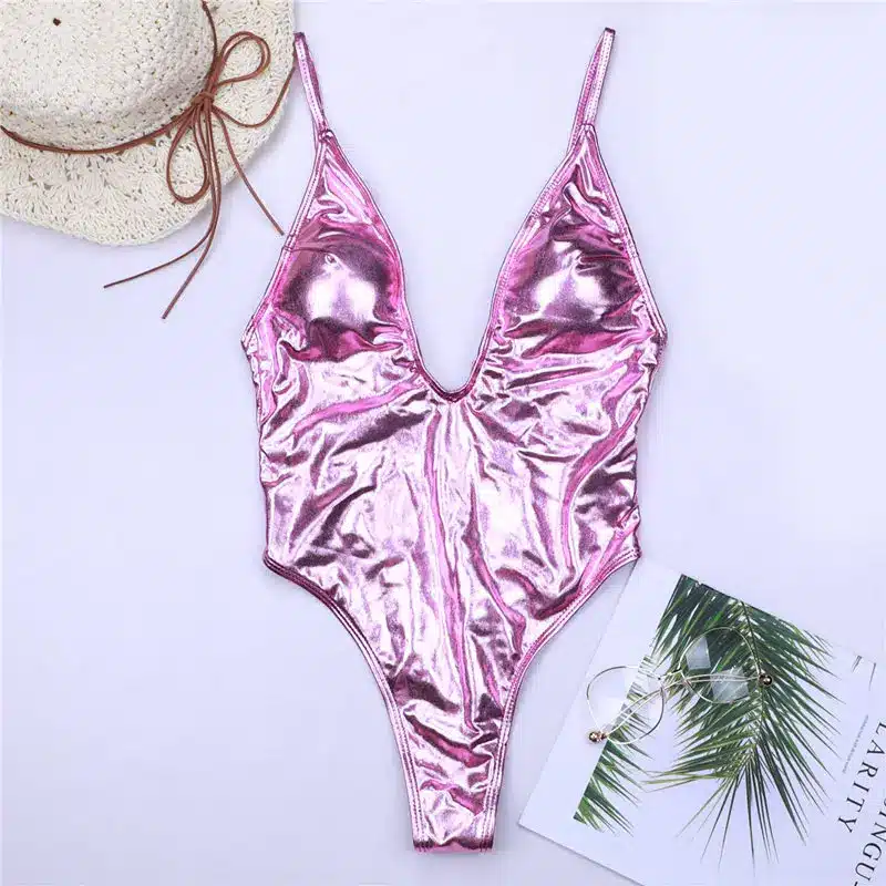 NIDALEE Deep V Women Swimwear One Piece Swimsuit Monokini Backlace Push Up Bikini Beachwear Bathing Suit Female Bronzing B 20