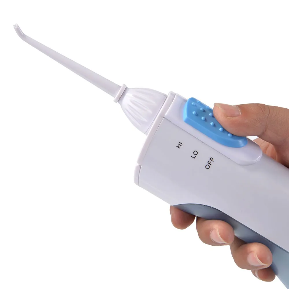 AZDENT Hot 2 Modes Portable Oral Irrigator Water Dental Flosser Travel Jet Pick Teeth Cleaning Battery Operated with 2 Jet Tips 16