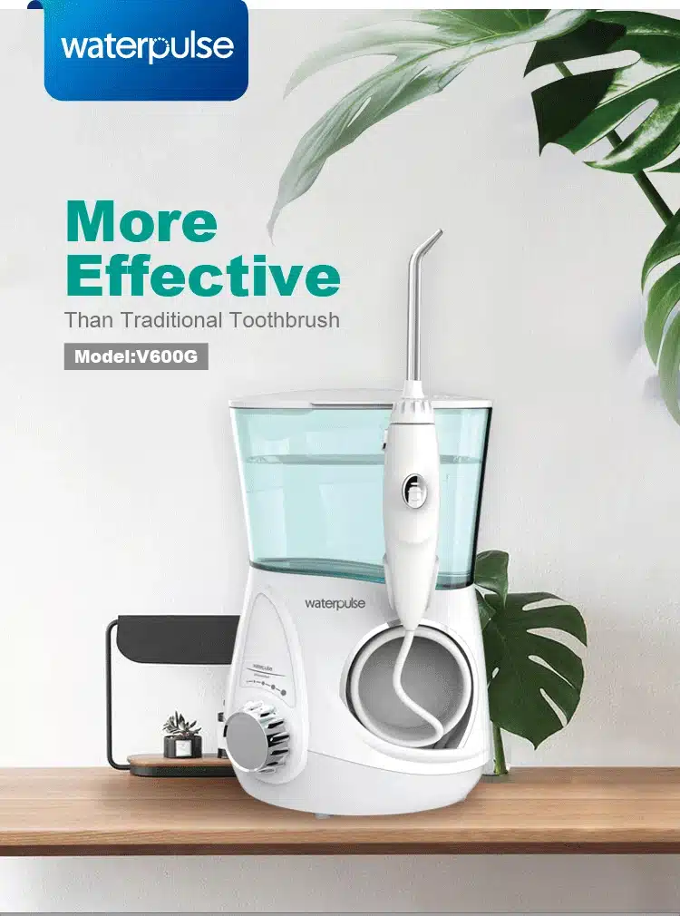 Waterpulse Dental Water Flosser Oral Irrigator V600 Dental Care Rechargeable Water Pick Jet Teeth Cleaning With 5pcs Jet Tips 12