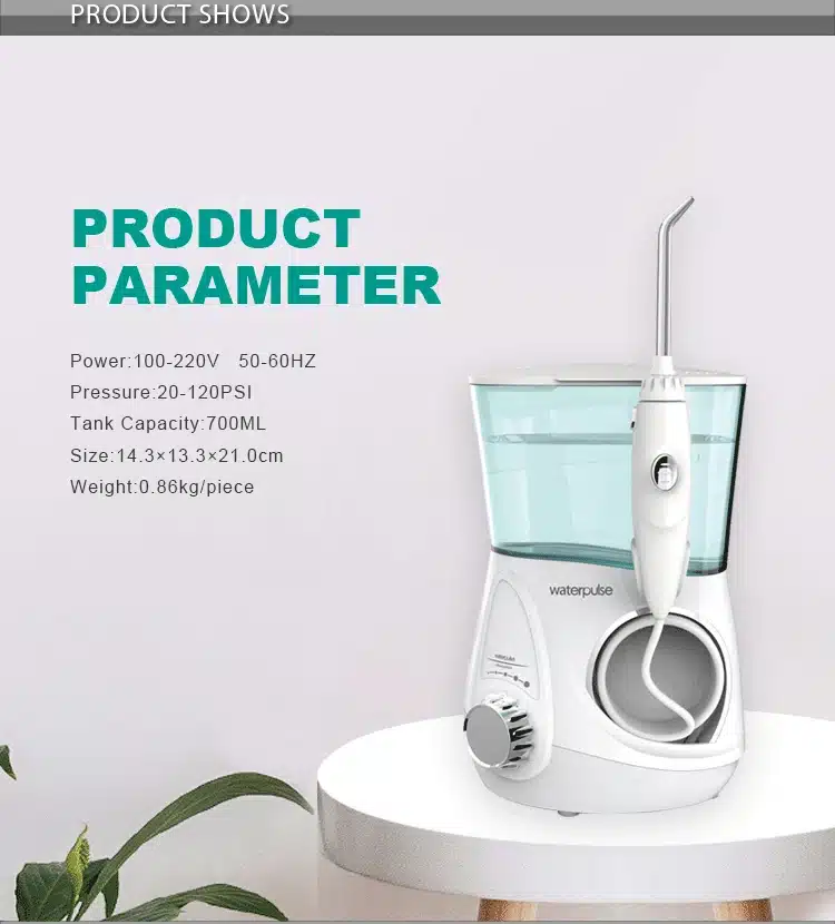 Waterpulse Dental Water Flosser Oral Irrigator V600 Dental Care Rechargeable Water Pick Jet Teeth Cleaning With 5pcs Jet Tips 13