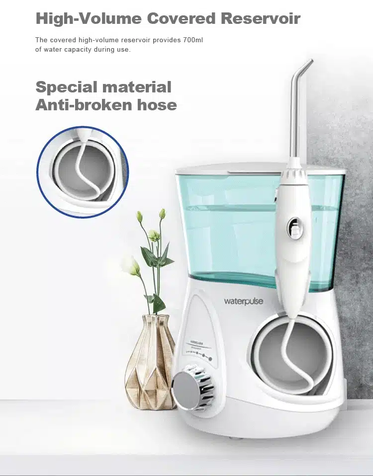 Waterpulse Dental Water Flosser Oral Irrigator V600 Dental Care Rechargeable Water Pick Jet Teeth Cleaning With 5pcs Jet Tips 15
