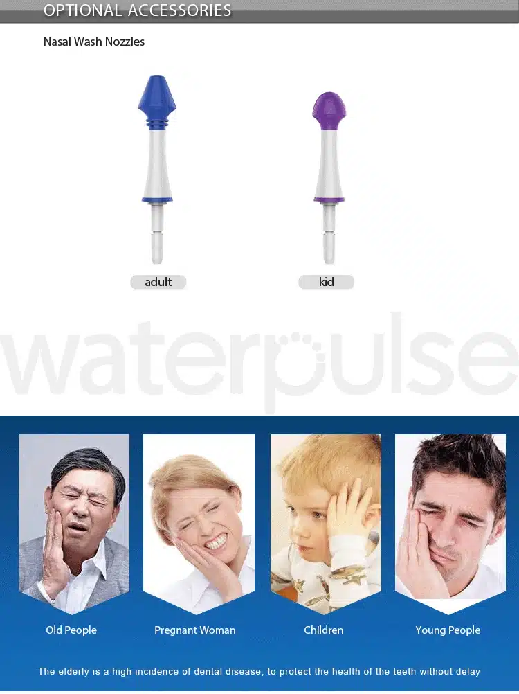 Waterpulse Dental Water Flosser Oral Irrigator V600 Dental Care Rechargeable Water Pick Jet Teeth Cleaning With 5pcs Jet Tips 17